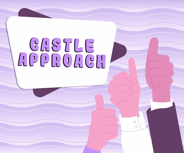 Tekst Ukazujący Inspirację Castle Approach Concept Meaning Fortified Place Built — Zdjęcie stockowe