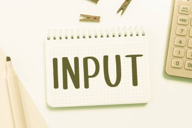 Girdi, İnternet Konsepti konumunu gösteren metin işareti enerji veya bilgi yoluyla aygıtın sisteme girdiği yer