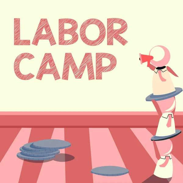 Text Ukazující Inspiraci Labor Camp Business Idea Trestní Kolonie Kde — Stock fotografie