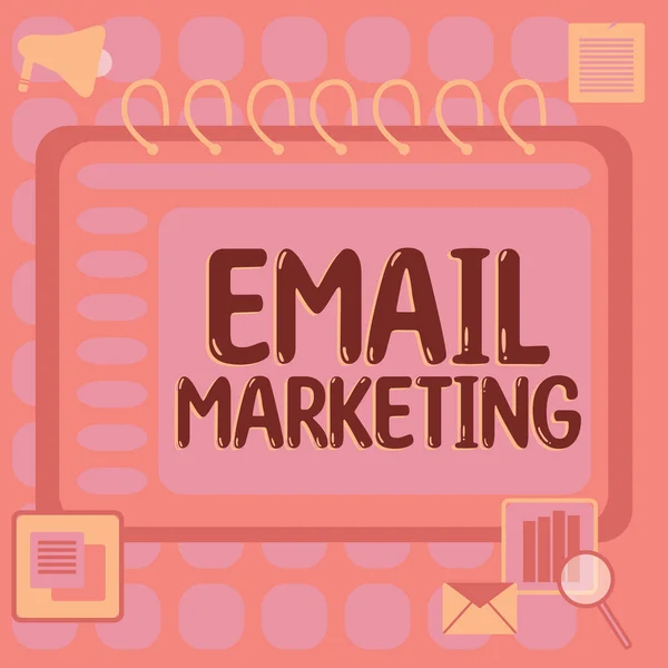 Inspiracja Pokazująca Znak Email Marketing Słowo Wpisany Akcie Wysyłania Wiadomości — Zdjęcie stockowe