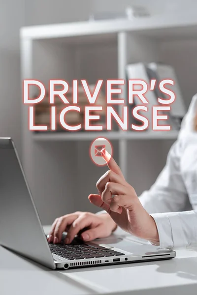Konzeptionelle Bildunterschrift Führerschein Konzeptionelles Foto Dokument Das Einer Person Erlaubt — Stockfoto