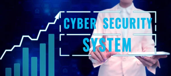 Conceptual Display Cyber Security System Üzleti Ötlet Számítógépek Hackeléssel Szembeni — Stock Fotó
