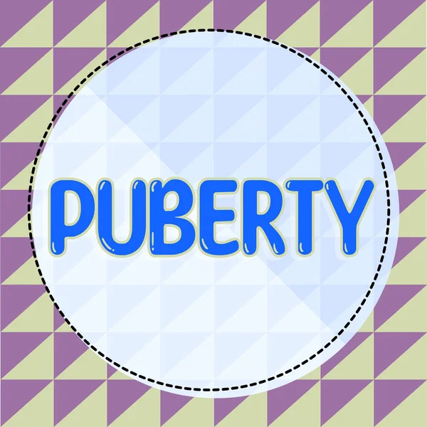 Text Tecken Som Visar Puberteten Konceptuell Bild Perioden För Att — Stockfoto