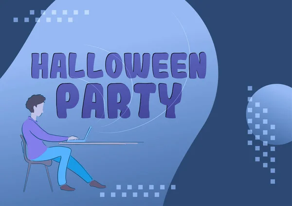 Legenda Texto Apresentando Halloween Party Conceito Que Significa Véspera Festa — Fotografia de Stock