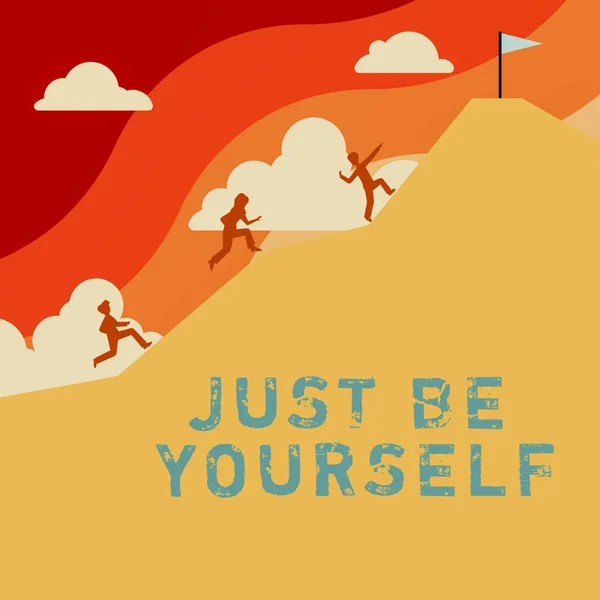Textschild Mit Der Aufschrift Just Yourself Word Self Attitude Confidence — Stockfoto