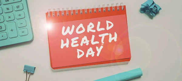 Hand Writing Sign World Health Day Internet Concept Special Date — Stock Photo, Image