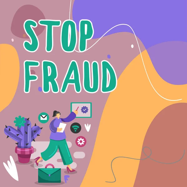 Tekst Die Inspiratie Toont Stop Fraude Woord Geschreven Campagne Adviseert — Stockfoto