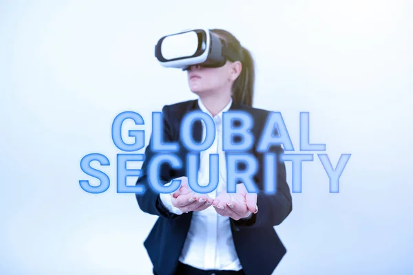 Texto Que Mostra Inspiração Global Security Word Escrito Sobre Proteção — Fotografia de Stock