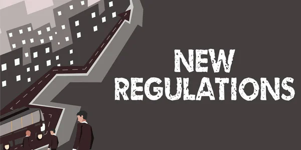 Schrijven Weergeven Van Tekst Nieuwe Regelgeving Business Idee Regels Gemaakt — Stockfoto