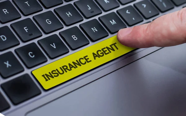 Handwriting Text Insurance Agent Internet Concept Person Who Works Insurance — Stock Photo, Image