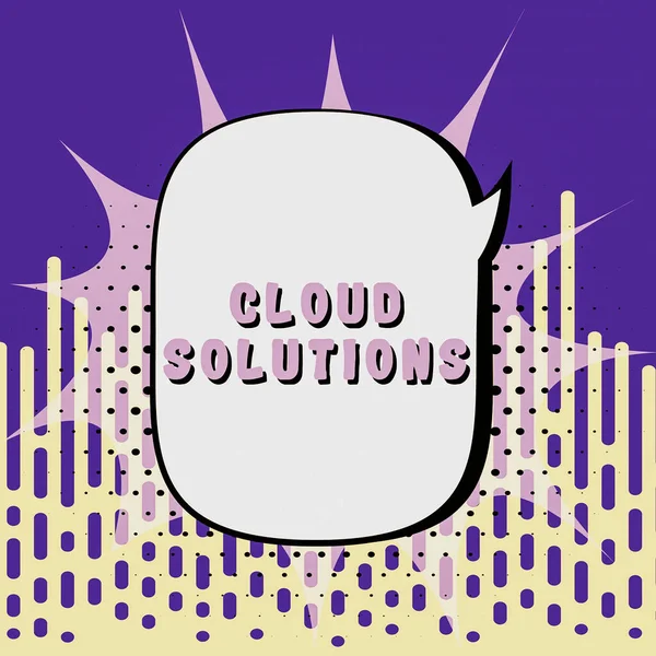 Υπογραφή Κειμένου Που Δείχνει Cloud Solutions Business Idea Demand Υπηρεσίες — Φωτογραφία Αρχείου