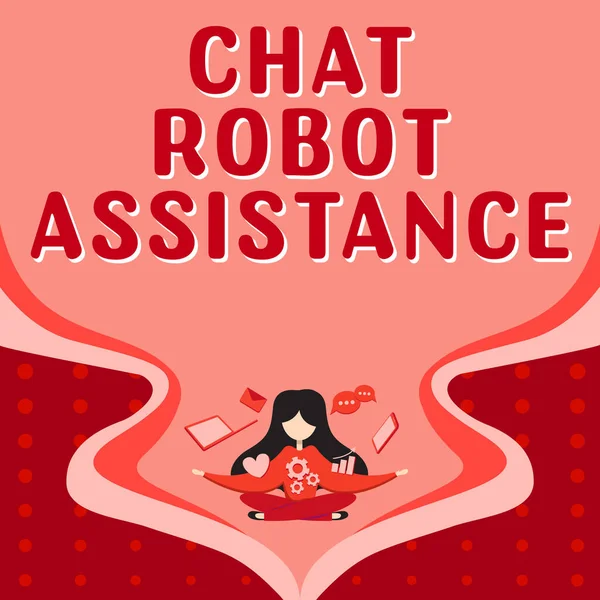 Exibição Conceitual Chat Robot Assistance Internet Concept Responde Perguntas Atendimento — Fotografia de Stock