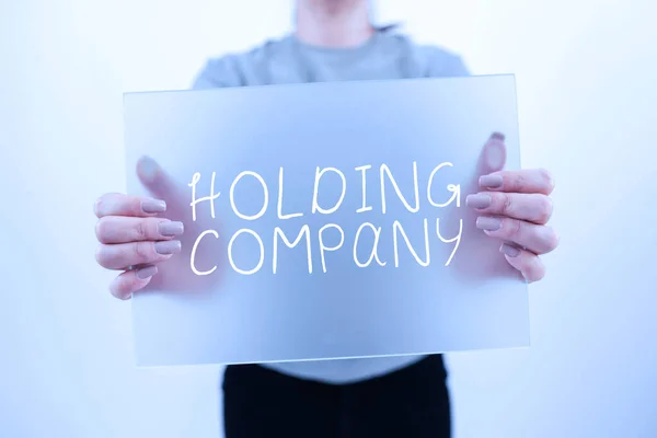 Εγγραφείτε Εμφανίζοντας Holding Company Business Βιτρίνα Μετοχές Ακινήτων Και Άλλων — Φωτογραφία Αρχείου