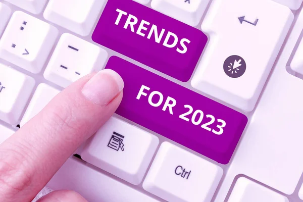 Zeichen Für Trends 2023 Geschäftsidee Liste Der Dinge Die Diesem — Stockfoto