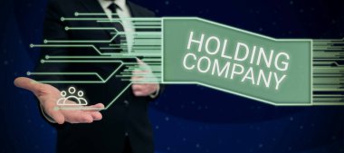 İlham Holding Company 'yi gösteren metin, hisse senedi mülkiyeti ve diğer finansal varlıklar için sözcük birinin elinde.