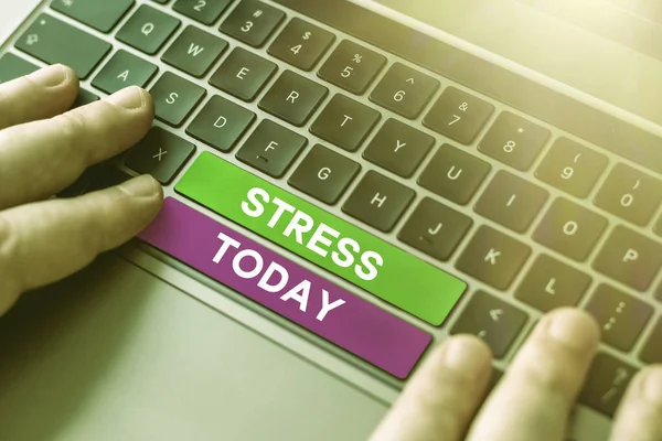 Pisanie Tekstu Stres Biznes Podejście Fizyczny Czynnik Chemiczny Lub Emocjonalny — Zdjęcie stockowe