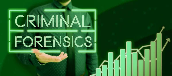 Text Bildtext Som Presenterar Kriminalteknik Begreppet Federala Brott Handlingar Illegal — Stockfoto