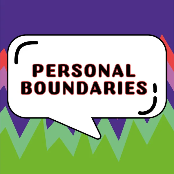 Text Caption Presenting Personal Boundaries Concept Meaning Something Indicates Limit — Stock Photo, Image