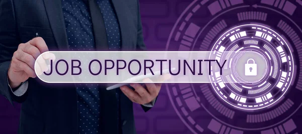 Bildunterschrift Job Opportunity Geschäftskonzept Eine Beschäftigungschance Oder Die Chance Auf — Stockfoto
