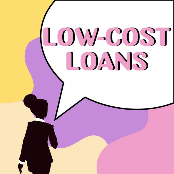 Sign displaying Low Cost Loans, Business concept loan that has an interest rate below twelve percent