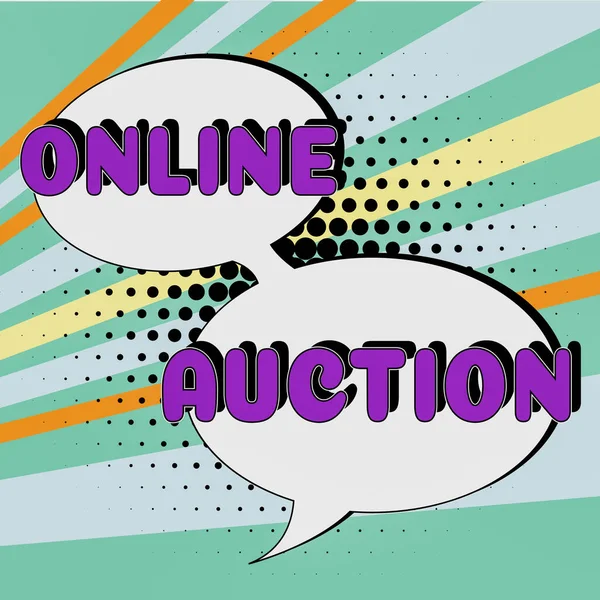 Pisanie Wyświetlania Tekstu Aukcja Online Słowo Wpisany Proces Zakupu Sprzedaży — Zdjęcie stockowe