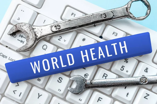 Handstilstext World Health Business Showcase World Day Action Dedikerad Till — Stockfoto