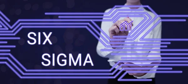 Wyświetlacz Koncepcyjny Six Sigma Business Concept Management Techniques Improve Business — Zdjęcie stockowe