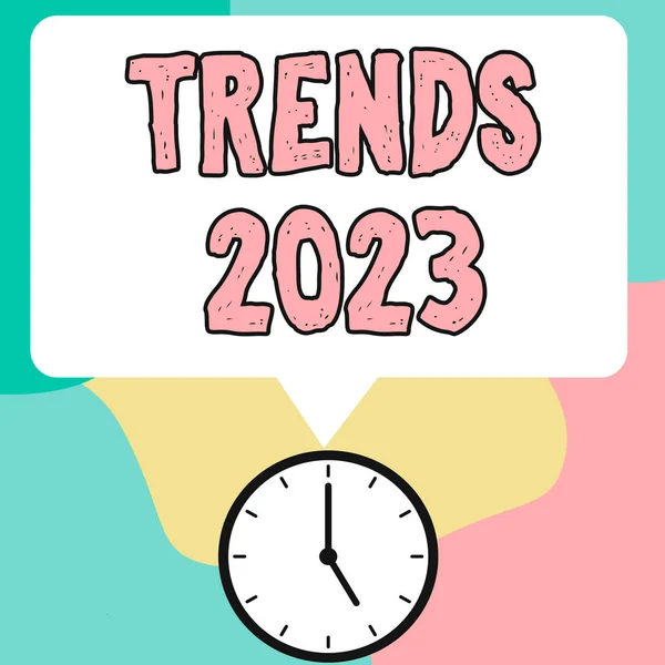 2023 Eğilimlerini Gösteren Şaret Kavram Gelecek Yıl Yaygın Olarak Tartışılan — Stok fotoğraf
