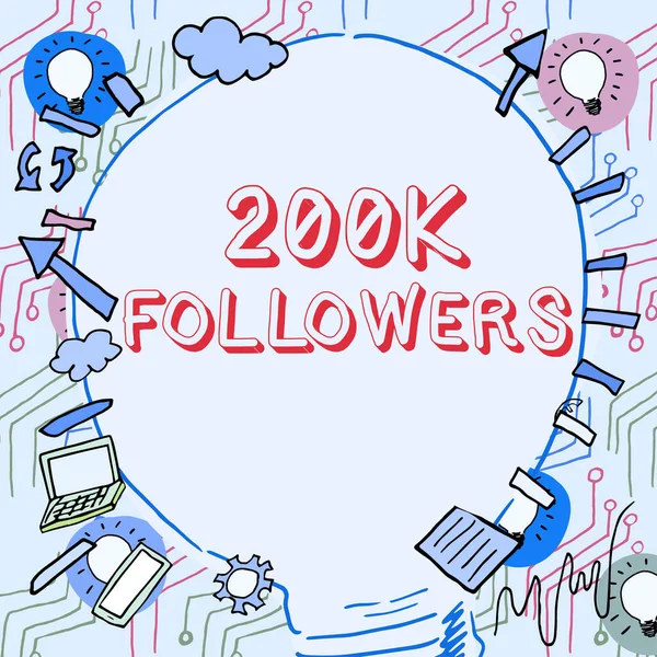 Handwriting Text 200K Followers Word Number Individuals Who Follows Someone — Stock Photo, Image