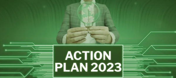 Κείμενο Που Δείχνει Έμπνευση Σχέδιο Δράσης 2023 Επιχειρηματική Βιτρίνα Για — Φωτογραφία Αρχείου