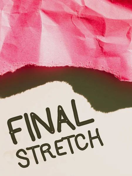 Skriva Visning Text Final Stretch Konceptuell Bild Last Leg Avslutande — Stockfoto