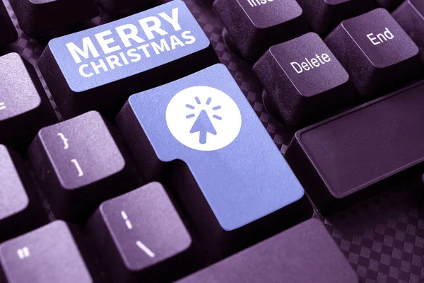 Text Bildtext Som Presenterar God Jul Begreppet Betyder Årlig Tradition — Stockfoto