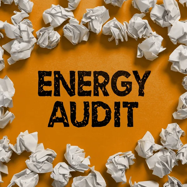 Koncepční Zobrazení Energetický Audit Obchodní Přehled Posouzení Energetických Potřeb Účinnosti — Stock fotografie