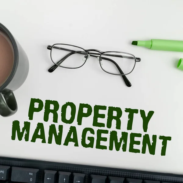 Szöveg Felirat Bemutatása Property Management Word Írt Felügyelete Ingatlan Megőrzött — Stock Fotó