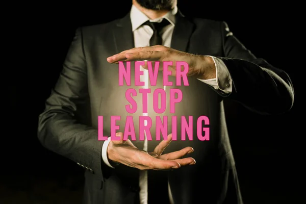 Inscreva Exibindo Nunca Pare Aprender Ideia Negócio Continue Melhorar Capacitar — Fotografia de Stock
