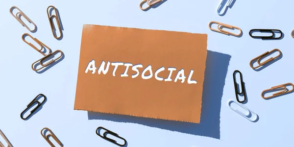 Conceptual Caption Antisocial Word Hostile Harmful Organized Society Being Marked — Stock Photo, Image