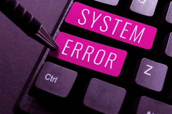 Conceptueel Bijschrift Systeem Fout Woord Geschreven Technologisch Falen Software Crash — Stockfoto
