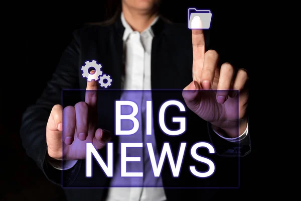 Szöveg Jel Mutatja Big News Koncepció Jelentése Ismerete Intézkedések Még — Stock Fotó