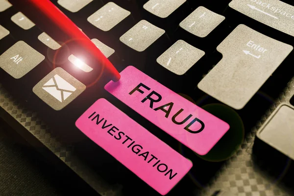 Inspiration Showing Sign Fraud Investigation Word Written Process Determining Whether — Stock Photo, Image