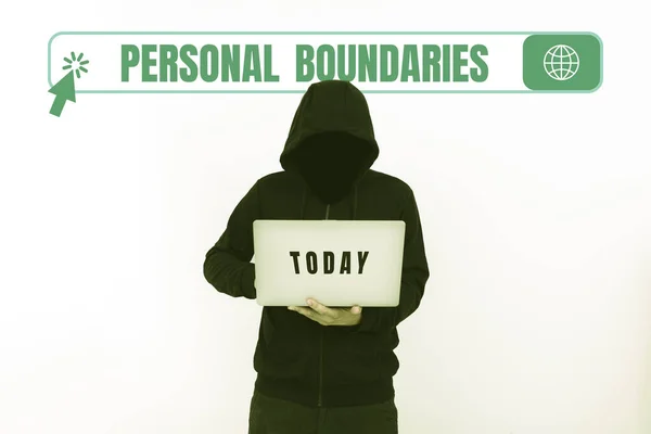 Text Showing Inspiration Personal Boundaries Internet Concept Something Indicates Limit — Stock Photo, Image