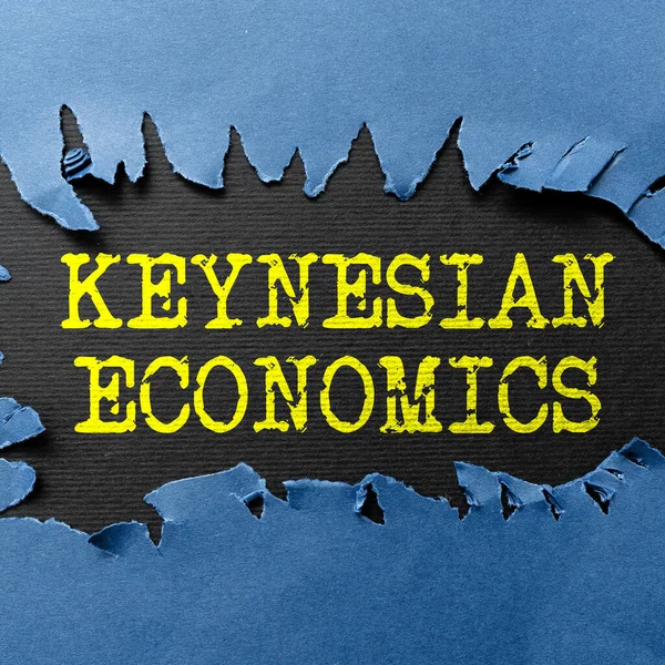 Sinal Escrita Mão Economia Keynesiana Abordagem Negócios Programas Monetários Fiscais — Fotografia de Stock