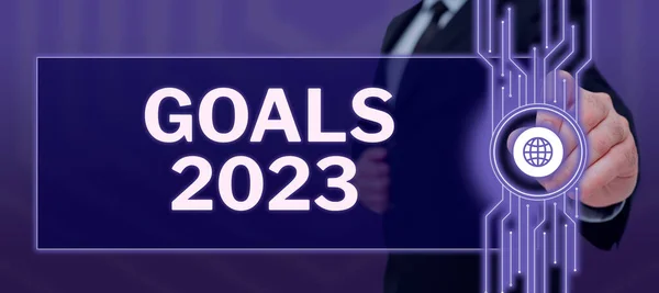 Εγγραφή Εμφάνισης Στόχων Κειμένου 2023 Επιχειρηματική Επισκόπηση Που Προσδιορίζει Κάτι — Φωτογραφία Αρχείου
