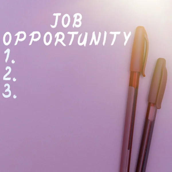 Legenda Conceitual Job Opportunity Conceito Que Significa Uma Oportunidade Emprego — Fotografia de Stock