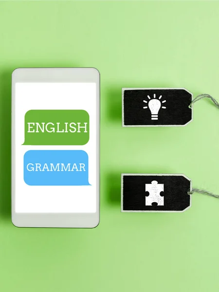 Konzeptionelle Präsentation Englische Grammatik Internet Konzeptkurse Decken Alle Sprach Und — Stockfoto