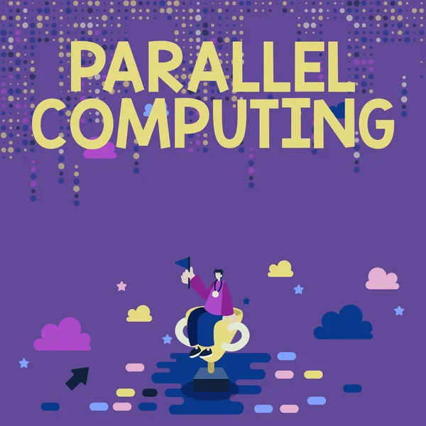 Text Tecken Som Visar Parallell Computing Affärsidé Samtidig Beräkning Med — Stockfoto