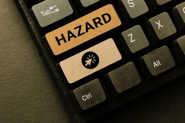Conceptuele Weergave Hazard Word Account Statement Waarin Het Gevaar Risico — Stockfoto