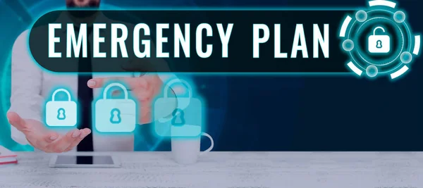 Legenda Conceitual Plano Emergência Abordagem Negócios Procedimentos Para Resposta Emergências — Fotografia de Stock