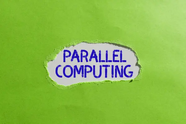 Conceptual Caption Parallel Computing Business Overview Simultánní Výpočet Pomocí Softwaru — Stock fotografie