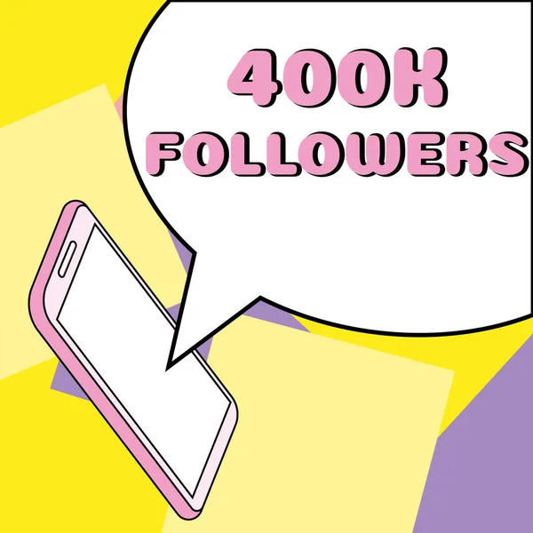 Έννοια Λεζάντα 400K Followers Word Γράφτηκε Για Τον Αριθμό Των — Φωτογραφία Αρχείου