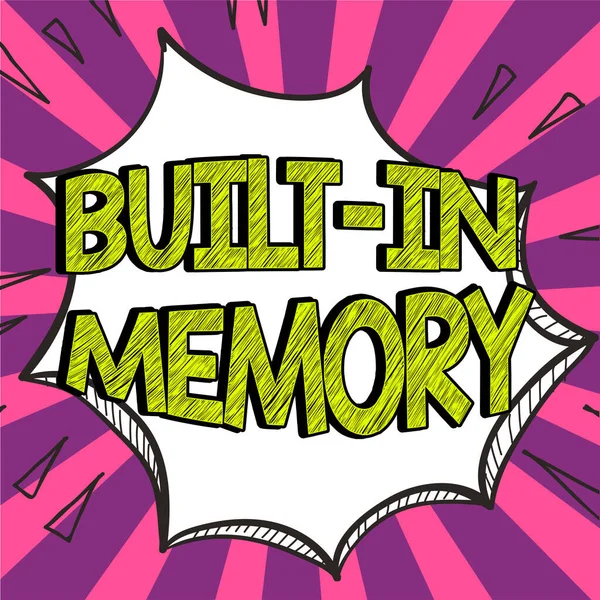 Sinal Texto Mostrando Built Memory Palavra Escrito Dispositivo Recurso Estão — Fotografia de Stock